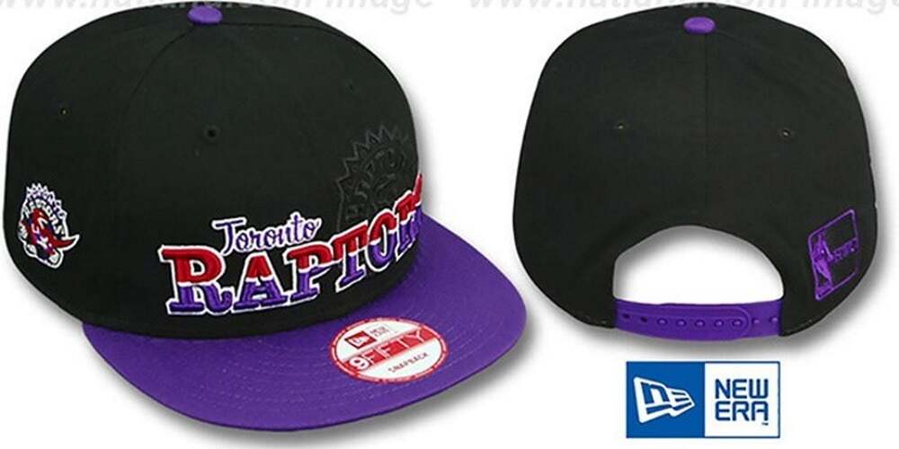 New Era Toronto Raptors Black/Purple Split Block Adjustable Snapback Hat/Cap